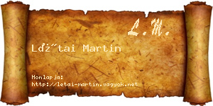Létai Martin névjegykártya